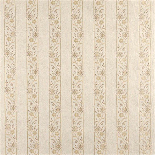Designer Fabrics 54 in. Wide Ivory Embroidered- Striped- Floral Brocade- Upholstery And Window Treatments Fabric K0013D - main